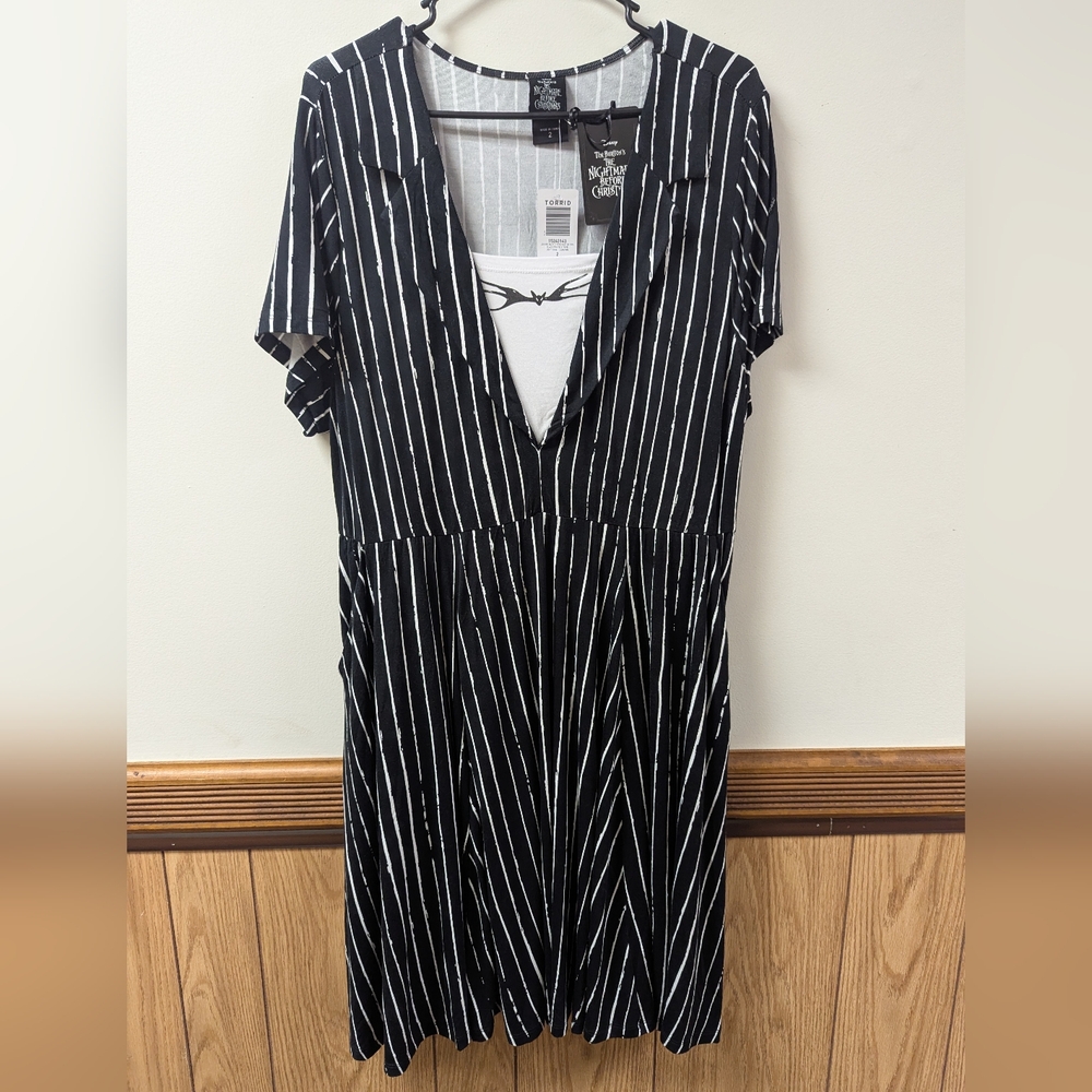 Torrid Nightmare Before Christmas Jack Stripe Skater Dress